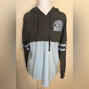 Boxercraft Women’s Long Sleeve Hooded Cheerleader T-Shirt Light Blue/Grey Small